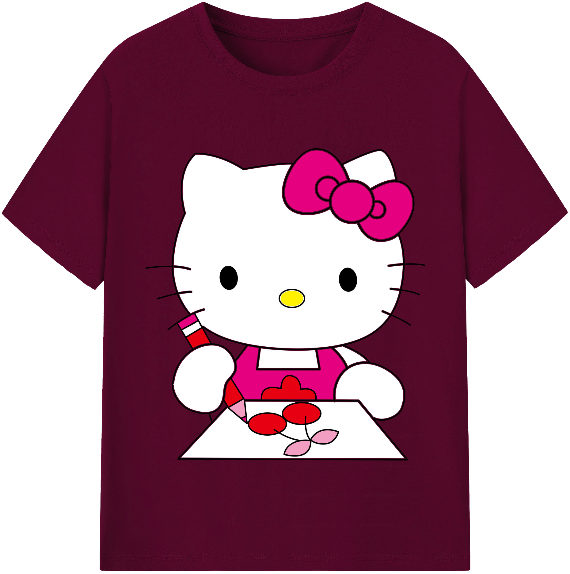 （画像用） Hello Kitty ハローキティ レディースカジュアルプリントTシャツ（綿100％）